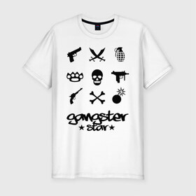 Мужская футболка премиум с принтом Gangster Star в Санкт-Петербурге, 92% хлопок, 8% лайкра | приталенный силуэт, круглый вырез ворота, длина до линии бедра, короткий рукав | 