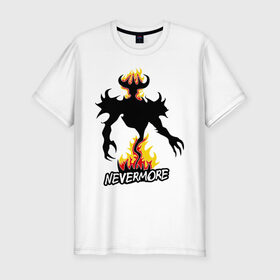 Мужская футболка премиум с принтом Nevermore - Shadow Fiend в Санкт-Петербурге, 92% хлопок, 8% лайкра | приталенный силуэт, круглый вырез ворота, длина до линии бедра, короткий рукав | dota | dota2 | fiend | nevermore | shadow | дота | дота2 | невермор