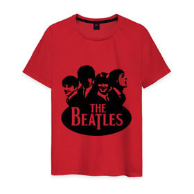 Мужская футболка хлопок с принтом The Beatles 1 в Санкт-Петербурге, 100% хлопок | прямой крой, круглый вырез горловины, длина до линии бедер, слегка спущенное плечо. | Тематика изображения на принте: beatles | harrison | lennon | mccartmey | starr | битлз