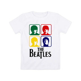 Детская футболка хлопок с принтом The Beatles в Санкт-Петербурге, 100% хлопок | круглый вырез горловины, полуприлегающий силуэт, длина до линии бедер | beatles | битлз | битлы