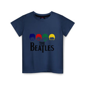 Детская футболка хлопок с принтом The Beatles 3 в Санкт-Петербурге, 100% хлопок | круглый вырез горловины, полуприлегающий силуэт, длина до линии бедер | beatles | harrison | lennon | mccartmey | starr | битлз