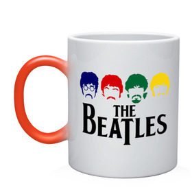 Кружка хамелеон с принтом The Beatles 3 в Санкт-Петербурге, керамика | меняет цвет при нагревании, емкость 330 мл | Тематика изображения на принте: beatles | harrison | lennon | mccartmey | starr | битлз