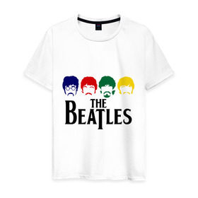 Мужская футболка хлопок с принтом The Beatles 3 в Санкт-Петербурге, 100% хлопок | прямой крой, круглый вырез горловины, длина до линии бедер, слегка спущенное плечо. | beatles | harrison | lennon | mccartmey | starr | битлз