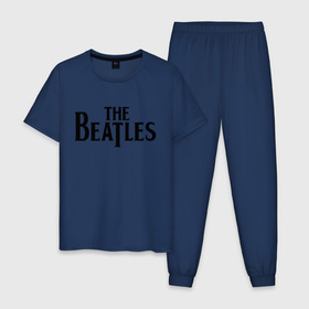 Мужская пижама хлопок с принтом The Beatles в Санкт-Петербурге, 100% хлопок | брюки и футболка прямого кроя, без карманов, на брюках мягкая резинка на поясе и по низу штанин
 | beatles | битлз