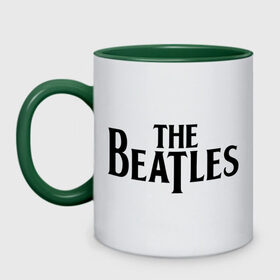 Кружка двухцветная с принтом The Beatles в Санкт-Петербурге, керамика | объем — 330 мл, диаметр — 80 мм. Цветная ручка и кайма сверху, в некоторых цветах — вся внутренняя часть | Тематика изображения на принте: beatles | битлз