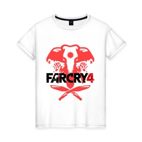 Женская футболка хлопок с принтом Far Cry 4 (1) в Санкт-Петербурге, 100% хлопок | прямой крой, круглый вырез горловины, длина до линии бедер, слегка спущенное плечо | cry | far | far cry | ubisoft | край | фар | фаркрай | юбисофт