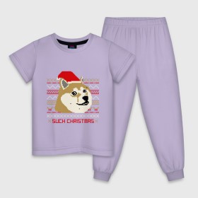 Детская пижама хлопок с принтом Such christmas в Санкт-Петербурге, 100% хлопок |  брюки и футболка прямого кроя, без карманов, на брюках мягкая резинка на поясе и по низу штанин
 | Тематика изображения на принте: 2015 | such christmas | новый год | праздник | собака | шапка