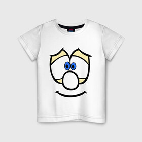 Детская футболка хлопок с принтом Веселая мордочка в Санкт-Петербурге, 100% хлопок | круглый вырез горловины, полуприлегающий силуэт, длина до линии бедер | веселый | мордочка | смайл