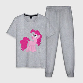 Мужская пижама хлопок с принтом Пони Пинки Пай в Санкт-Петербурге, 100% хлопок | брюки и футболка прямого кроя, без карманов, на брюках мягкая резинка на поясе и по низу штанин
 | my little pony | пинки пай | пони