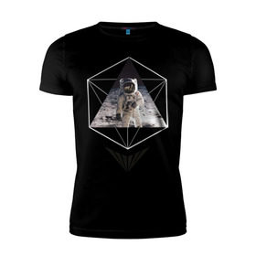 Мужская футболка премиум с принтом Астронавт в Санкт-Петербурге, 92% хлопок, 8% лайкра | приталенный силуэт, круглый вырез ворота, длина до линии бедра, короткий рукав | infinite | interstellar | space | univers | астронавт | бесконечный космос | вселенная | интерстеллар | космонавт