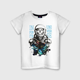 Детская футболка хлопок с принтом Бесконечный космос в Санкт-Петербурге, 100% хлопок | круглый вырез горловины, полуприлегающий силуэт, длина до линии бедер | infinite | interstellar | space | univers | астронавт | бесконечный космос | вселенная | интерстеллар | космонавт
