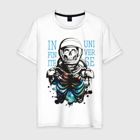 Мужская футболка хлопок с принтом Бесконечный космос в Санкт-Петербурге, 100% хлопок | прямой крой, круглый вырез горловины, длина до линии бедер, слегка спущенное плечо. | infinite | interstellar | space | univers | астронавт | бесконечный космос | вселенная | интерстеллар | космонавт