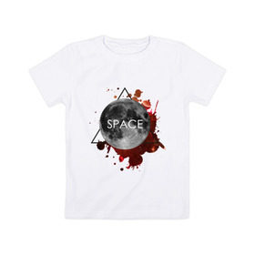 Детская футболка хлопок с принтом Планета в Санкт-Петербурге, 100% хлопок | круглый вырез горловины, полуприлегающий силуэт, длина до линии бедер | infinite | interstellar | space | univers | астронавт | вселенная | интерстеллар | космонавт | луна | планета