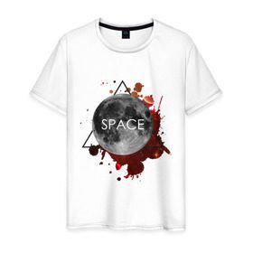 Мужская футболка хлопок с принтом Планета в Санкт-Петербурге, 100% хлопок | прямой крой, круглый вырез горловины, длина до линии бедер, слегка спущенное плечо. | infinite | interstellar | space | univers | астронавт | вселенная | интерстеллар | космонавт | луна | планета