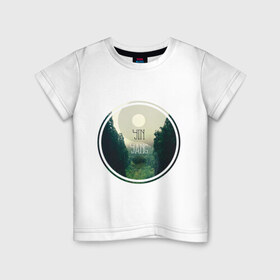Детская футболка хлопок с принтом Инь Ян в Санкт-Петербурге, 100% хлопок | круглый вырез горловины, полуприлегающий силуэт, длина до линии бедер | forest | nature | гармония | деревья | инь ян | лес | пейзаж | природа