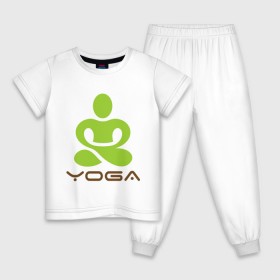 Детская пижама хлопок с принтом Йога - это здоровье в Санкт-Петербурге, 100% хлопок |  брюки и футболка прямого кроя, без карманов, на брюках мягкая резинка на поясе и по низу штанин
 | Тематика изображения на принте: 