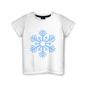 Детская футболка хлопок с принтом Новогодняя снежинка в Санкт-Петербурге, 100% хлопок | круглый вырез горловины, полуприлегающий силуэт, длина до линии бедер | Тематика изображения на принте: 2015 | new year | зима | новый год | снежинка