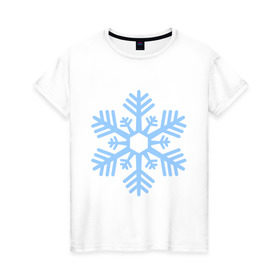 Женская футболка хлопок с принтом Новогодняя снежинка в Санкт-Петербурге, 100% хлопок | прямой крой, круглый вырез горловины, длина до линии бедер, слегка спущенное плечо | 2015 | new year | зима | новый год | снежинка