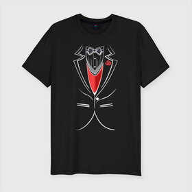 Мужская футболка премиум с принтом Костюм жениха в Санкт-Петербурге, 92% хлопок, 8% лайкра | приталенный силуэт, круглый вырез ворота, длина до линии бедра, короткий рукав | бабочка