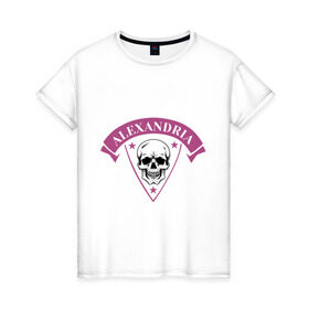 Женская футболка хлопок с принтом Asking Alexandria в Санкт-Петербурге, 100% хлопок | прямой крой, круглый вырез горловины, длина до линии бедер, слегка спущенное плечо | asking alexandria | гитара