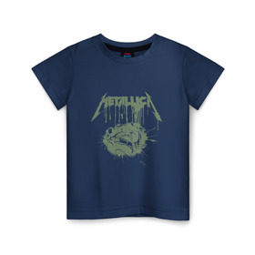 Детская футболка хлопок с принтом Metallica в Санкт-Петербурге, 100% хлопок | круглый вырез горловины, полуприлегающий силуэт, длина до линии бедер | металлика