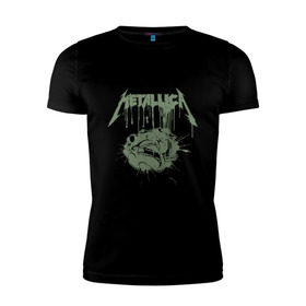 Мужская футболка премиум с принтом Metallica в Санкт-Петербурге, 92% хлопок, 8% лайкра | приталенный силуэт, круглый вырез ворота, длина до линии бедра, короткий рукав | металлика