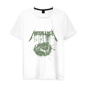 Мужская футболка хлопок с принтом Metallica в Санкт-Петербурге, 100% хлопок | прямой крой, круглый вырез горловины, длина до линии бедер, слегка спущенное плечо. | металлика