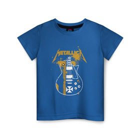 Детская футболка хлопок с принтом Металлика в Санкт-Петербурге, 100% хлопок | круглый вырез горловины, полуприлегающий силуэт, длина до линии бедер | гитара | металлика