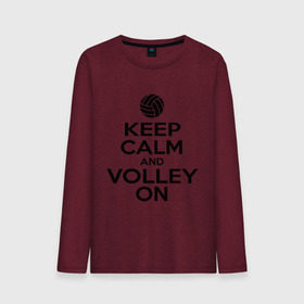 Мужской лонгслив хлопок с принтом Keep calm and volley on в Санкт-Петербурге, 100% хлопок |  | Тематика изображения на принте: волейбол