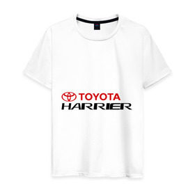 Мужская футболка хлопок с принтом Toyota Harrier в Санкт-Петербурге, 100% хлопок | прямой крой, круглый вырез горловины, длина до линии бедер, слегка спущенное плечо. | harrier | toyota | тойота | харриер