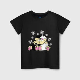 Детская футболка хлопок с принтом Барашки в Санкт-Петербурге, 100% хлопок | круглый вырез горловины, полуприлегающий силуэт, длина до линии бедер | барашек | год козы новый год | любовь | овечка | снежинка