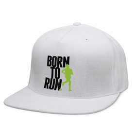 Кепка снепбек с прямым козырьком с принтом Рожден для бега в Санкт-Петербурге, хлопок 100% |  | Тематика изображения на принте: born to run | run | бегать | рожден | рожден бежать