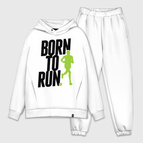 Мужской костюм хлопок OVERSIZE с принтом Рожден для бега в Санкт-Петербурге,  |  | Тематика изображения на принте: born to run | run | бегать | рожден | рожден бежать