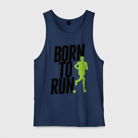 Мужская майка хлопок с принтом Рожден для бега в Санкт-Петербурге, 100% хлопок |  | Тематика изображения на принте: born to run | run | бегать | рожден | рожден бежать