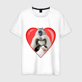 Мужская футболка хлопок с принтом Пингвины Мадагаскара в Санкт-Петербурге, 100% хлопок | прямой крой, круглый вырез горловины, длина до линии бедер, слегка спущенное плечо. | мадагаскар | медведь | мультик | пингвины