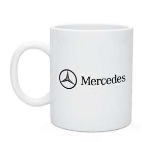 Кружка с принтом Mercedes Logo в Санкт-Петербурге, керамика | объем — 330 мл, диаметр — 80 мм. Принт наносится на бока кружки, можно сделать два разных изображения | logo | mercedes
