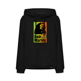 Мужская толстовка хлопок с принтом Bob Marley в Санкт-Петербурге, френч-терри, мягкий теплый начес внутри (100% хлопок) | карман-кенгуру, эластичные манжеты и нижняя кромка, капюшон с подкладом и шнурком | bob marley | боб марли