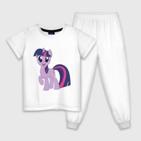 Детская пижама хлопок с принтом Пони Сумеречная Искорка в Санкт-Петербурге, 100% хлопок |  брюки и футболка прямого кроя, без карманов, на брюках мягкая резинка на поясе и по низу штанин
 | my little pony | искорка | мой маленький пони | пони | сумеречная