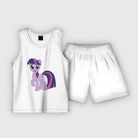 Детская пижама с шортами хлопок с принтом Пони Сумеречная Искорка в Санкт-Петербурге,  |  | my little pony | искорка | мой маленький пони | пони | сумеречная
