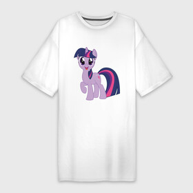Платье-футболка хлопок с принтом Пони Сумеречная Искорка в Санкт-Петербурге,  |  | my little pony | искорка | мой маленький пони | пони | сумеречная