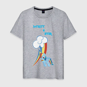 Мужская футболка хлопок с принтом Rainbow Dash Loyalty в Санкт-Петербурге, 100% хлопок | прямой крой, круглый вырез горловины, длина до линии бедер, слегка спущенное плечо. | Тематика изображения на принте: 