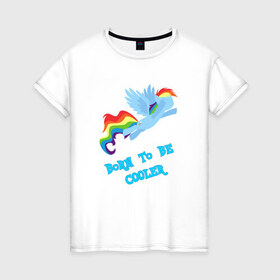 Женская футболка хлопок с принтом Rainbow Dash в Санкт-Петербурге, 100% хлопок | прямой крой, круглый вырез горловины, длина до линии бедер, слегка спущенное плечо | 