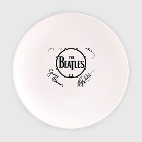 Тарелка с принтом Beatles (автографы) в Санкт-Петербурге, фарфор | диаметр - 210 мм
диаметр для нанесения принта - 120 мм | битлз
