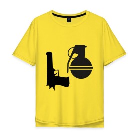 Мужская футболка хлопок Oversize с принтом Love guns в Санкт-Петербурге, 100% хлопок | свободный крой, круглый ворот, “спинка” длиннее передней части | день святого валентина | любовь | оружие | символ