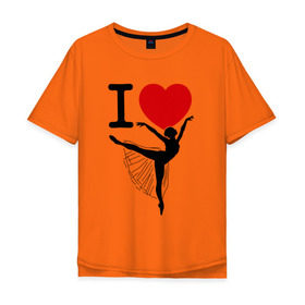 Мужская футболка хлопок Oversize с принтом Я люблю балет в Санкт-Петербурге, 100% хлопок | свободный крой, круглый ворот, “спинка” длиннее передней части | 