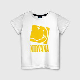 Детская футболка хлопок с принтом Nirvana в Санкт-Петербурге, 100% хлопок | круглый вырез горловины, полуприлегающий силуэт, длина до линии бедер | 