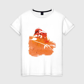 Женская футболка хлопок с принтом Mogul Khan в Санкт-Петербурге, 100% хлопок | прямой крой, круглый вырез горловины, длина до линии бедер, слегка спущенное плечо | Тематика изображения на принте: 