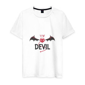 Мужская футболка хлопок с принтом Дьявол пара в Санкт-Петербурге, 100% хлопок | прямой крой, круглый вырез горловины, длина до линии бедер, слегка спущенное плечо. | 
