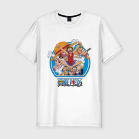 Мужская футболка премиум с принтом One Piece в Санкт-Петербурге, 92% хлопок, 8% лайкра | приталенный силуэт, круглый вырез ворота, длина до линии бедра, короткий рукав | 