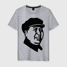 Мужская футболка хлопок с принтом Мао в Санкт-Петербурге, 100% хлопок | прямой крой, круглый вырез горловины, длина до линии бедер, слегка спущенное плечо. | китай | кнр | мао | цзедун